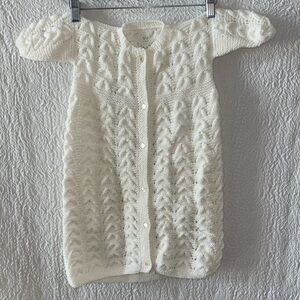 Handmade Knit Crochet Baby Christening Sweater Gown